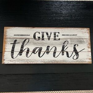 Pier 1 Give Thanks Wood Wall Art Wooded Picture Plaque Modern Farmhouse Country